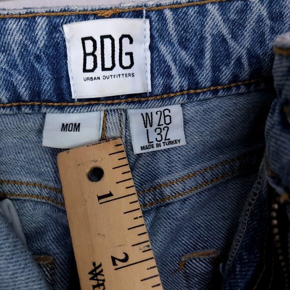 Urban Outfitters BDG Mom Linen Jeans Size 26x32 High Rise Baggy Tapered Leg - Picture 11 of 15